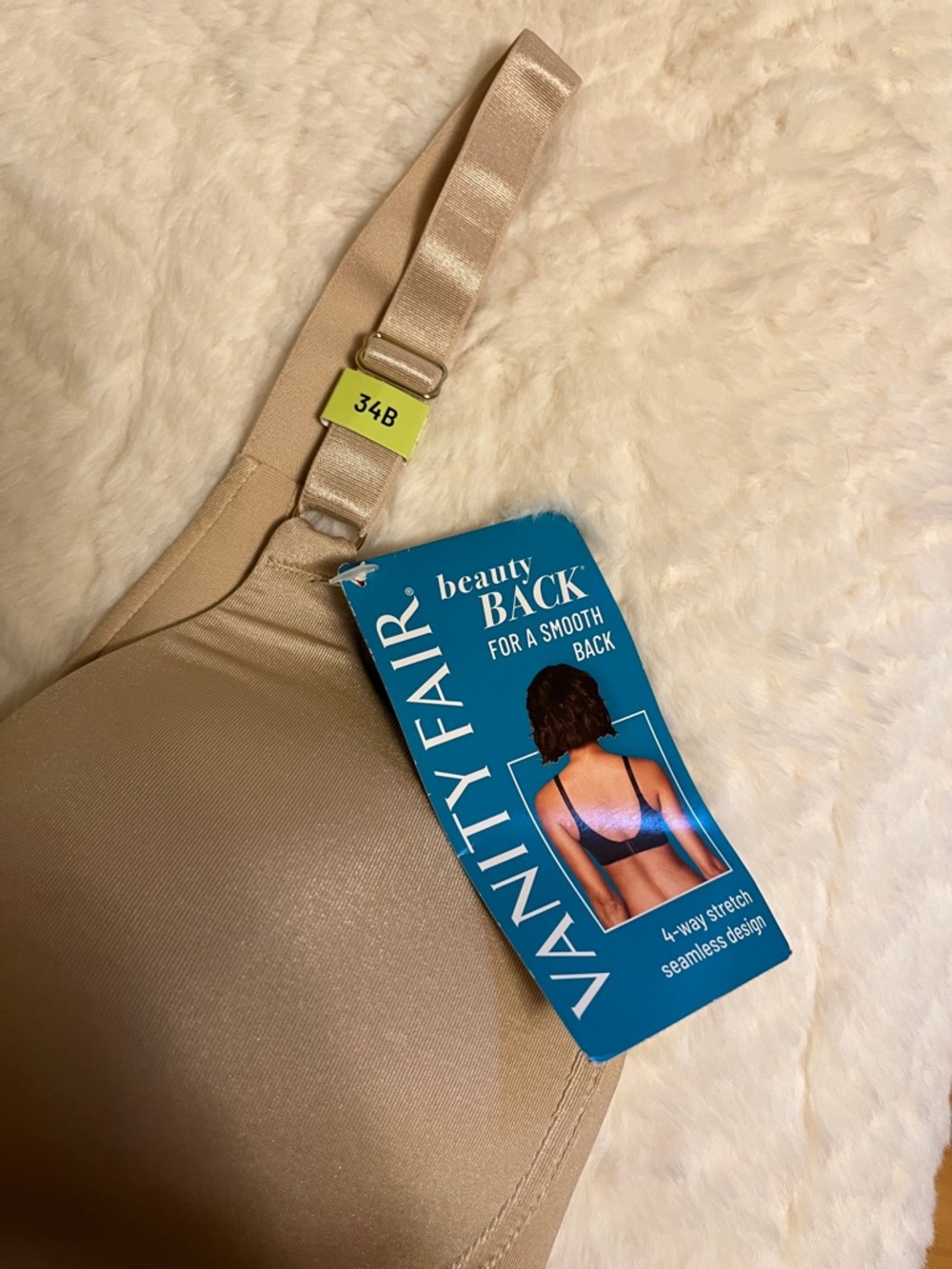 Vanity Fair Beige Smooth Wirefree T-Shirt Bra 34B - Picture 3 of 4